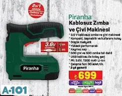 PİRANHA KABLOSUZ ZIMBA VE ÇİVİ MAKİNESİ